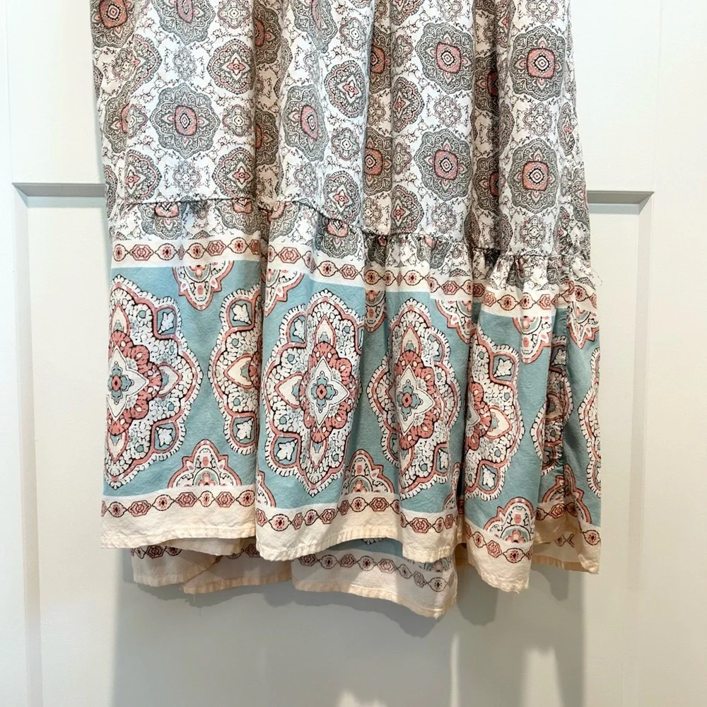 Blu Pepper Boho Midi Dress Paisley Medallion Cottagecore Spring M - Picture 4 of 7